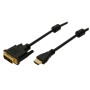 ADAPTOR video Logilink, HDMI (T) la DVI-D(T), rezolutie maxima 2K FHD (1920 x 1200) la 60 Hz, conectori auriti, 3m, negru, 