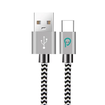 CABLU alimentare si date SPACER, pt. smartphone, USB 3.0 (T) la Type-C (T), 2.1A,  braided, retail pack, 1m, zebra,