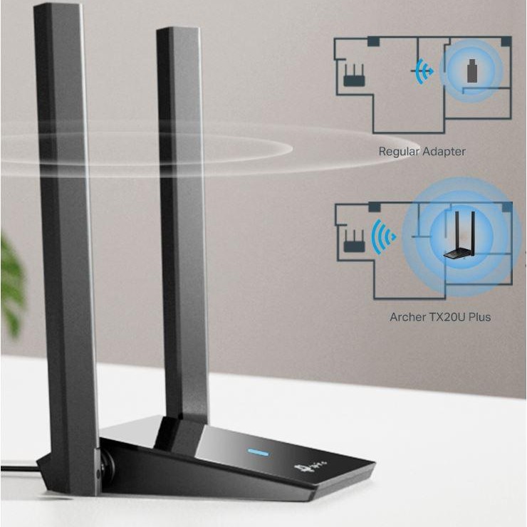 ADAPTOR RETEA TP-LINK AX1800, extern wireless 2.4 GHz | 5 GHz, USB 3.0, port, 1800 Mbps, antena externa x 2 High Gain, 