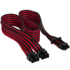 Corsair Cablu premium 12+4pin, PCIe Gen 5, 12VHPWR, 600W, Type 4, fire invelite individual, Rosu/Negru 