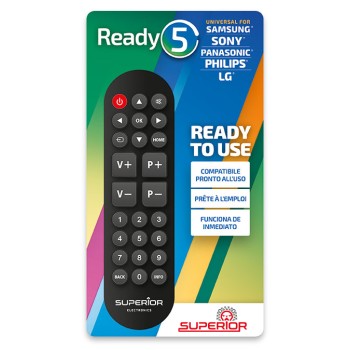TELECOMANDA UNIVERSALA Superior, compatibila televizoare Samsung, LG, Philips, Sony, Panasonic, bateriile (2 x AAA) nu sunt incluse, negru 