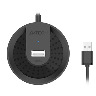 HUB extern A4TECH, porturi USB-A: USB 2.0 x 4, conectare prin USB , cablu 1.5 m, negru, 