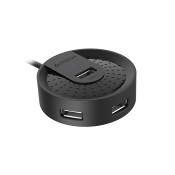 HUB extern A4TECH, porturi USB-A: USB 2.0 x 4, conectare prin USB , cablu 1.5 m, negru, 