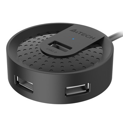 HUB extern A4TECH, porturi USB-A: USB 2.0 x 4, conectare prin USB , cablu 1.5 m, negru, 