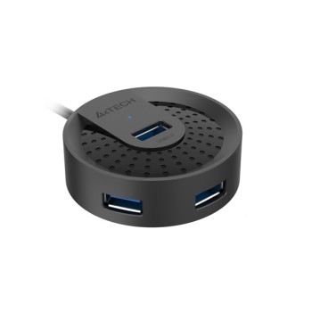 HUB extern A4TECH, porturi USB-A: USB 3.0 x 4, conectare prin USB , cablu 1.0 m, negru, 