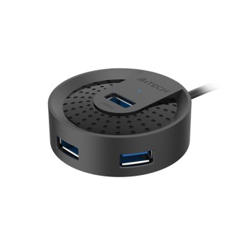 HUB extern A4TECH, porturi USB-A: USB 3.0 x 4, conectare prin USB , cablu 1.0 m, negru, 
