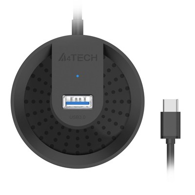 HUB extern A4TECH, porturi USB-A: USB 3.0 x 4, conectare prin USB-C , cablu 0.50 m, negru, 