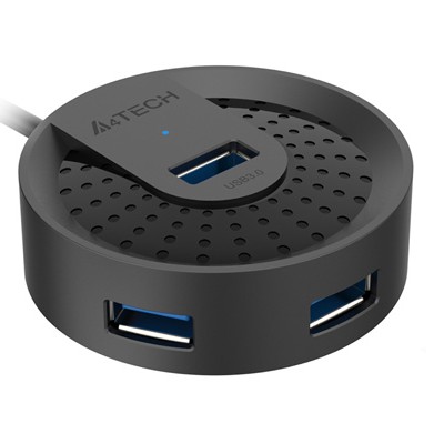 HUB extern A4TECH, porturi USB-A: USB 3.0 x 4, conectare prin USB-C , cablu 0.50 m, negru, 