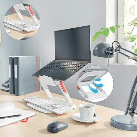 SUPORT ERGONOMIC LEITZ ERGO, pentru laptop, ajustabil, alb 