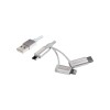CABLU alimentare si date LOGILINK, telefon, 3 + 1, USB 2.0 (T) la Lightning (T) + Micro-USB 2.0 (T) + USB 2.0 Type-C (T), 1m, argintiu, 