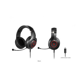 CASTI A4TECH Bloody gaming, cu fir, tip standard, utilizare multimedia (PC and more), microfon pe casca, iluminare, negru, USB, cablu 2m, 