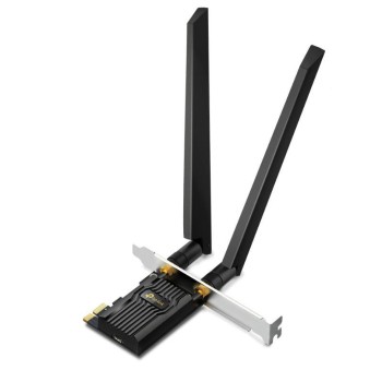 ADAPTOR RETEA TP-LINK AXE5400, extern wireless 2.4 GHz | 5 GHz | 6 Ghz, PCI-E port, 5400 Mbps, WI-FI 6E si Bluetooth 5.3, antena externa x 2, 