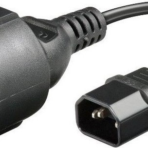 CABLU alimentare GEMBIRD adaptor intrare C14 (tata) la iesire Schuko (mama), 10A, bulk, black, 