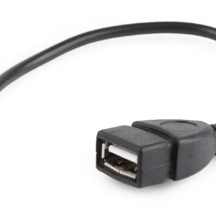 CABLU adaptor OTG GEMBIRD, pt. smartphone, Micro-USB 2.0 (T) la USB 2.0 (M), 15cm, asigura conectarea telef. la o tastatura, mouse, HUS, stick, etc., negru, 