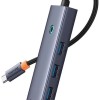 HUB USB Baseus UltraJoy 4 in 1, input USB Type-C, output 4 x USB 3.0, gri 