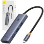 HUB USB Baseus UltraJoy 4 in 1, input USB Type-C, output 4 x USB 3.0, gri 