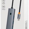 HUB USB Baseus UltraJoy 4 in 1, input USB Type-C, output 4 x USB 3.0, gri 