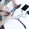 CABLU alimentare si date Baseus, Fast Charging Data Cable pt. smartphone, 4 in 1, USB la 2 x USB-C /1 x Lightning / 1 x microUSB, 1.2m, braided, negru 