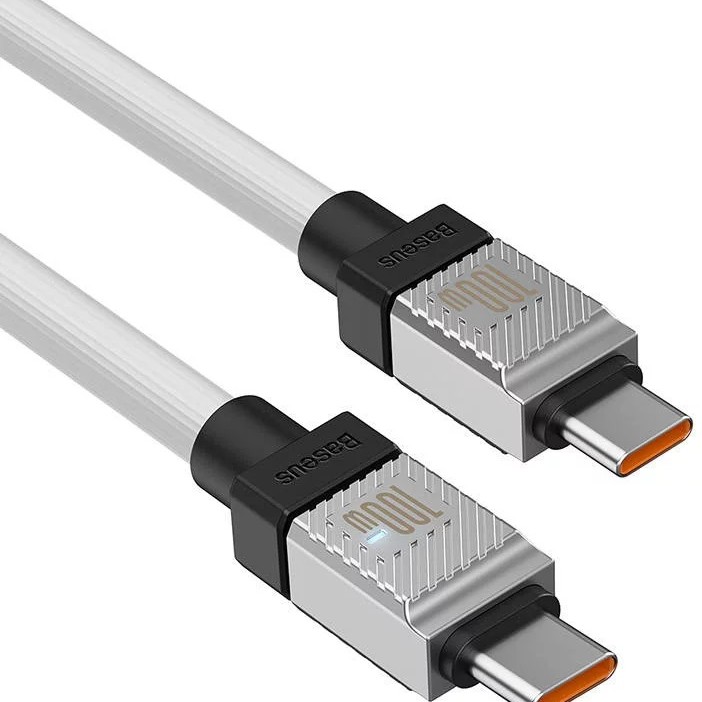 CABLU alimentare si date Baseus, Fast Charging Data Cable pt. smartphone, USB Type-C (T) la USB Type-C (T),  E-marker, 100W, 1m, alb, 