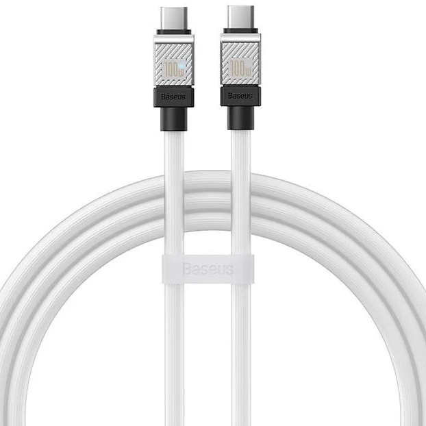 CABLU alimentare si date Baseus, Fast Charging Data Cable pt. smartphone, USB Type-C (T) la USB Type-C (T),  E-marker, 100W, 1m, alb, 