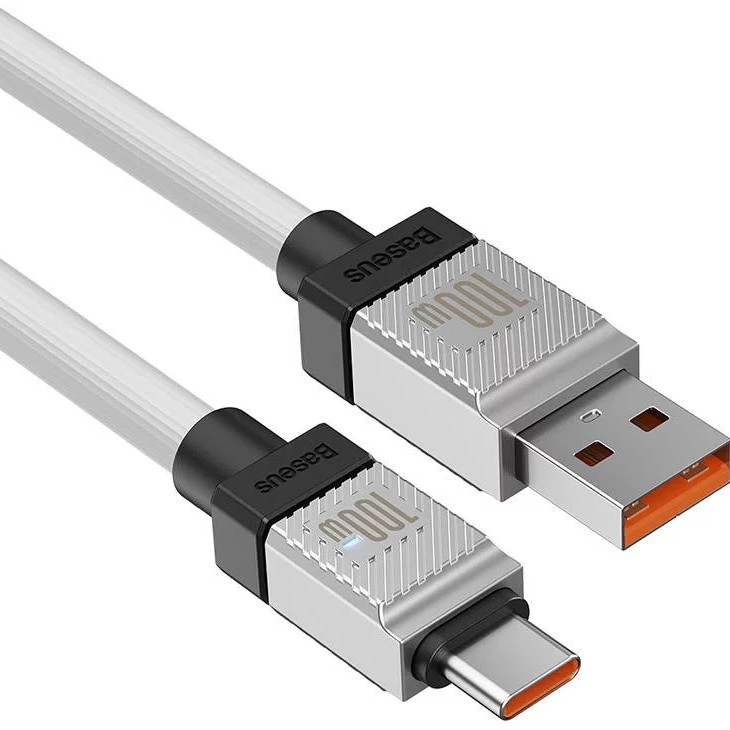 CABLU alimentare si date Baseus, Fast Charging Data Cable pt. smartphone, USB (T) la USB Type-C (T), 100W, 1m, alb, 