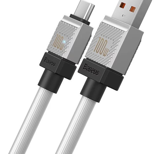 CABLU alimentare si date Baseus, Fast Charging Data Cable pt. smartphone, USB (T) la USB Type-C (T), 100W, 1m, alb, 