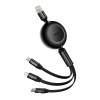 CABLU alimentare si date Baseus, Fast Charging Data Cable pt. smartphone, USB la USB-C / Lightning / Micro, 66W/2A, 480Mbps, negru 