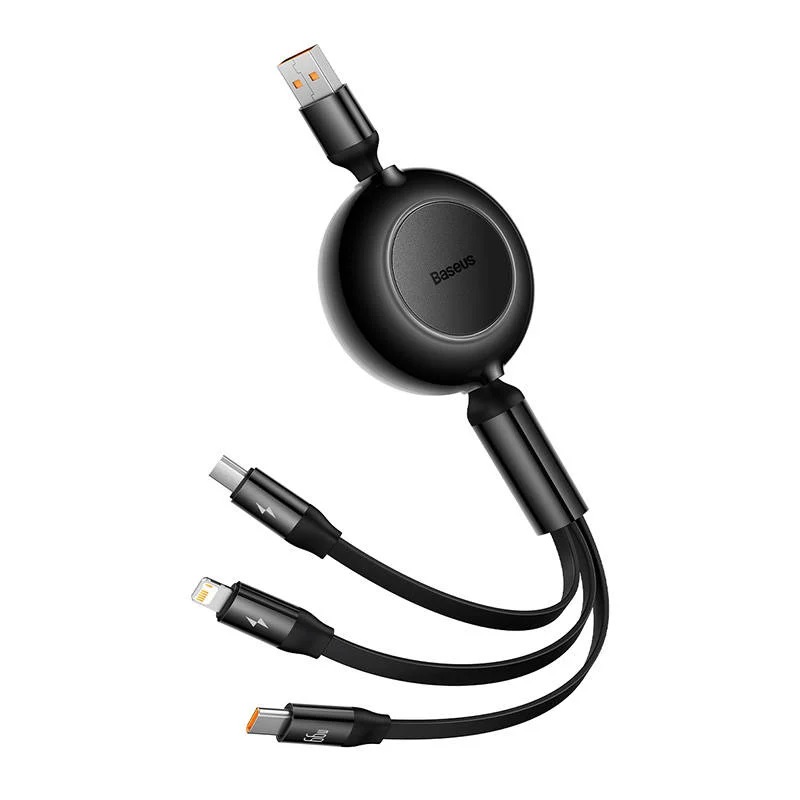 CABLU alimentare si date Baseus, Fast Charging Data Cable pt. smartphone, USB la USB-C / Lightning / Micro, 66W/2A, 480Mbps, negru 