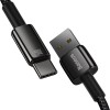 CABLU alimentare si date Baseus, Fast Charging Data Cable pt. smartphone, USB la USB Type-C (T), 100W, 480Mbps, aliaj zinc, braided(nylon),1m, negru, 