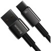 CABLU alimentare si date Baseus, Fast Charging Data Cable pt. smartphone, USB la USB Type-C (T), 100W, 480Mbps, aliaj zinc, braided(nylon),2m, negru, 