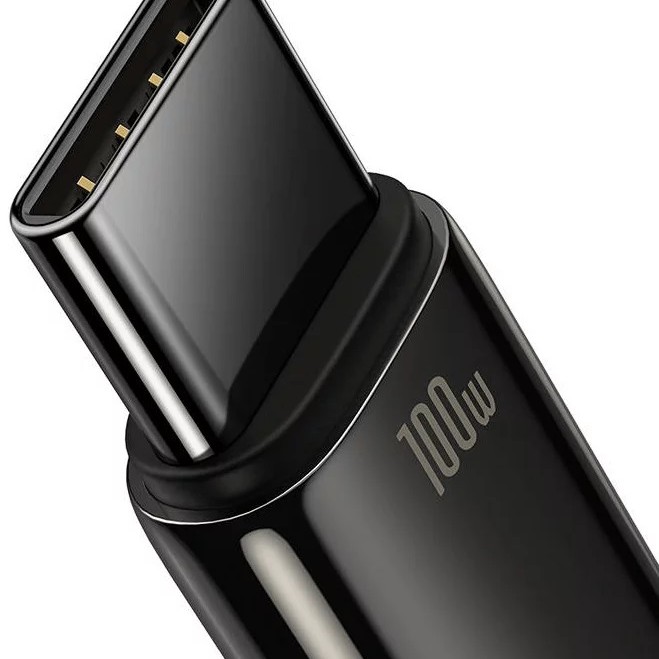 CABLU alimentare si date Baseus, Fast Charging Data Cable pt. smartphone, USB la USB Type-C (T), 100W, 480Mbps, aliaj zinc, braided(nylon),2m, negru, 