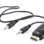 ADAPTOR video GEMBIRD, splitter HDMI (T) la VGA (M) + Jack 3.5mm (T), rezolutie maxima Full HD (1920 x 1080) la 60Hz, cablu audio 3.5 mm jack, black, 