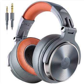 Casca OneOdio cu fir detasabil, tip over ear, utilizare profesionala, DJ, conectare prin Jack 3.5 mm | Jack 6.35 mm, difuzor 50 mm, impedanta 32 Ohm, gri, 