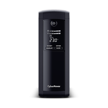 UPS CYBER POWER Line Int. cu sin. simulata, cu management, Tower, LCD, 1600VA/960W, AVR, 8x IEC, baterie 2x 12V/9Ah, incarcare pana la 8h, USB, 2x RJ45, RS232, tehn. GreenPower, 
