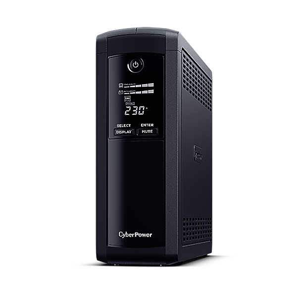 UPS CYBER POWER Line Int. cu sin. simulata, cu management, Tower, LCD, 1600VA/960W, AVR, 8x IEC, baterie 2x 12V/9Ah, incarcare pana la 8h, USB, 2x RJ45, RS232, tehn. GreenPower, 