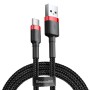 CABLU alimentare si date Baseus Cafule, Fast Charging Data Cable pt. smartphone, USB la USB Type-C 2A, 3m, rosu+negru 