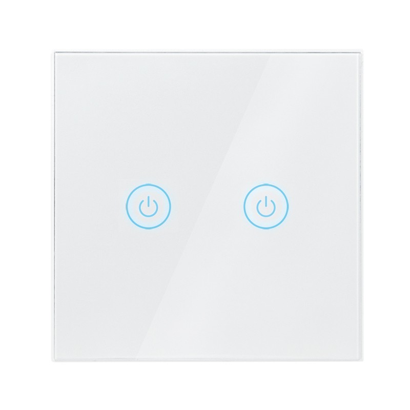 INTRERUPATOR LOGILINK, Wi-Fi Smart, ecran tactil, 2 butoane, indicator LED, compatibil TUYA, Amazon Alexa si Google Home, alb 