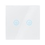 INTRERUPATOR LOGILINK, Wi-Fi Smart, ecran tactil, 2 butoane, indicator LED, compatibil TUYA, Amazon Alexa si Google Home, alb 