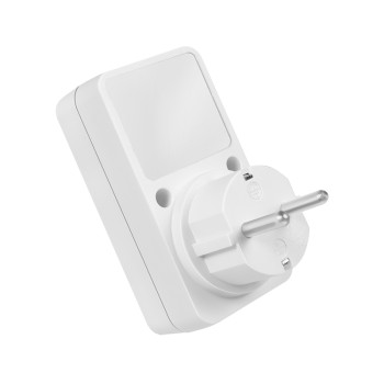 ADAPTOR LOGILINK, senzor lumina zi/noapte, indicator LED, Schuko x 1, IP20,  230 V/16 A, 50 Hz, max. 3600 W (max 1000 W pentru lampa halogen), alb 