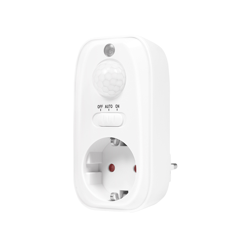 ADAPTOR LOGILINK, Schuko x 1, senzor miscare PIR, detector zi/noapte, IP20, 230 V/16A 50Hz max. 800W (bec luminos) sau max. 300W (LED), alb 