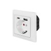 PRIZA LOGILINK, pentru perete, Schuko x 1, USB x1 / USB-C x 1 5 V/2.8 A max, 230 V AC, 50 Hz, alb 