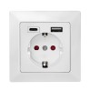 PRIZA LOGILINK, pentru perete, Schuko x 1, USB x1 / USB-C x 1 5 V/2.8 A max, 230 V AC, 50 Hz, alb 