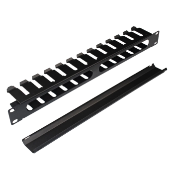 Organizator de cabluri cu degete si capac, orizontal, 1U, Xcab 