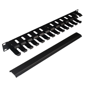 Organizator de cabluri cu degete si capac, orizontal, 1U, Xcab 