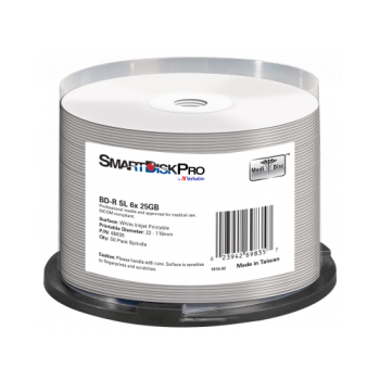 BLANCURI  Verbatim SmartDisk Pro BD-R 25GB 6X White Inkjet Printable 50PK Spindle 