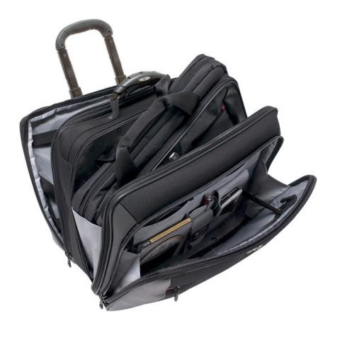 GENTI si RUCSACURI voiaj Wenger Potomac 17 inch Double Gusset Wheeled Computer, Black 