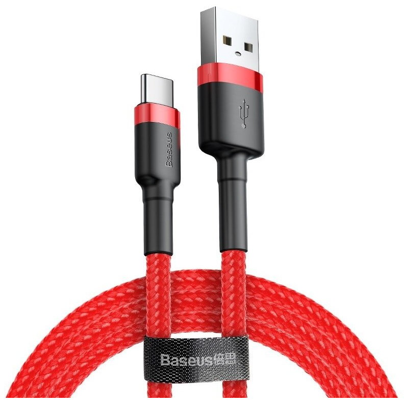 CABLU alimentare si date Baseus Cafule, Fast Charging Data Cable pt. smartphone, USB la USB Type-C 3A, 1m, rosu 