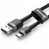 CABLU alimentare si date Baseus Cafule, Fast Charging Data Cable pt. smartphone, USB la USB Type-C 3A, 1m, gri + negru 