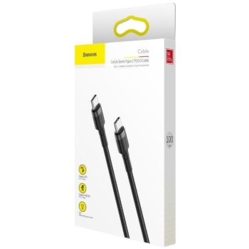 CABLU alimentare si date Baseus Cafule, Fast Charging Data Cable pt. smartphone, USB Type-C la USB Type-C 3A / 60W, 1m, gri + negru 