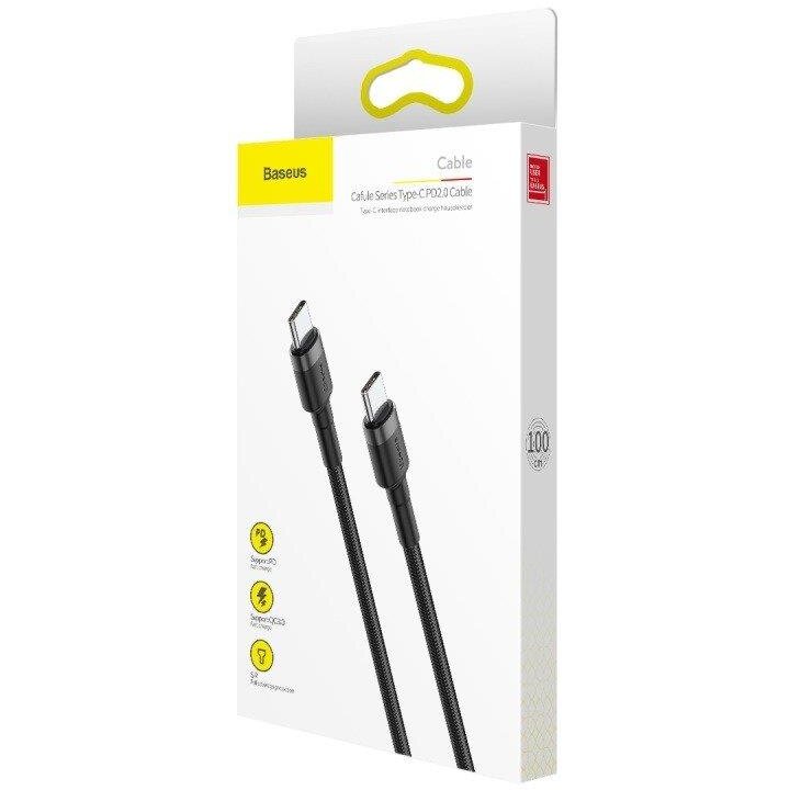 CABLU alimentare si date Baseus Cafule, Fast Charging Data Cable pt. smartphone, USB Type-C la USB Type-C 3A / 60W, 1m, gri + negru 